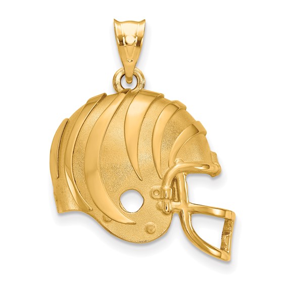 Sterling Silver Gold-plated Cincinnati Bengals Helmet Pendant Sterling Silver Gold-plated Cincinnati Bengals Helmet Pendant